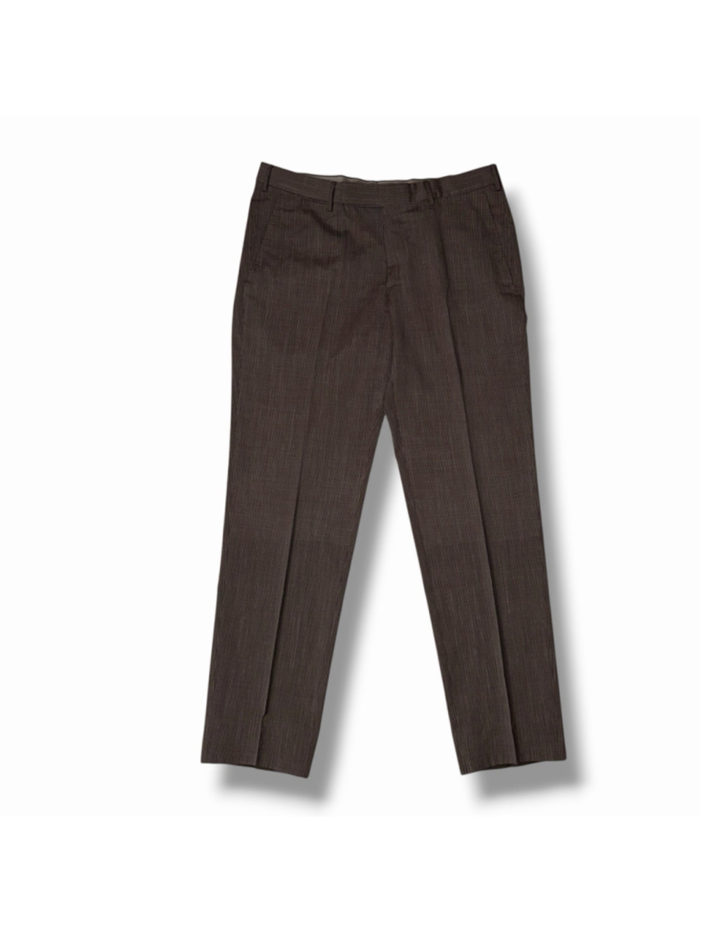 Ermenegildo Zegna Mens 32x30 Trofeo Seersucker Trouser Brown Wool Silk EUC